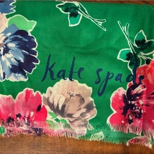 Kate Spade Green Floral Scarf